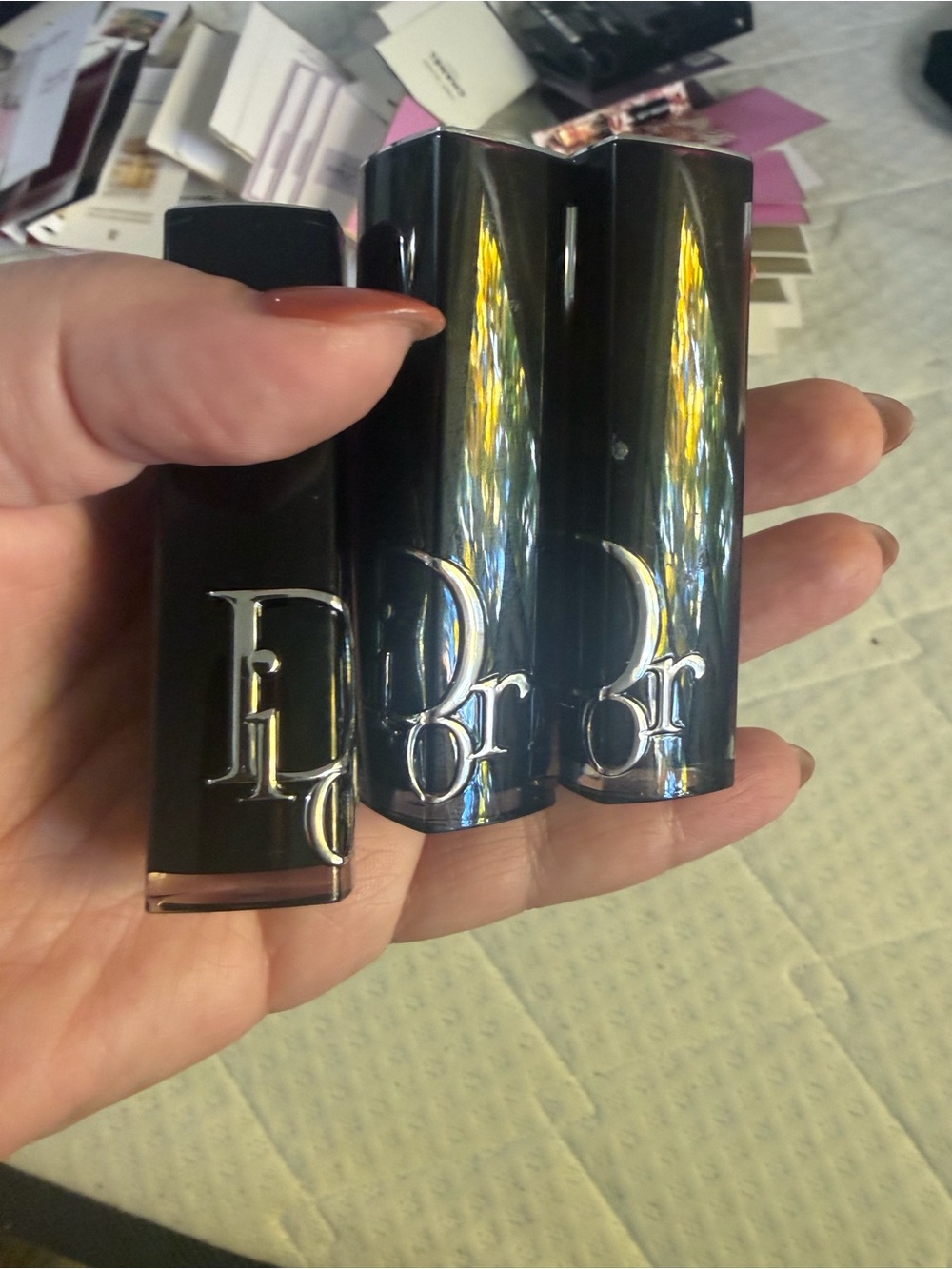 Dior Lipstick Trio in Glossy Black cases only